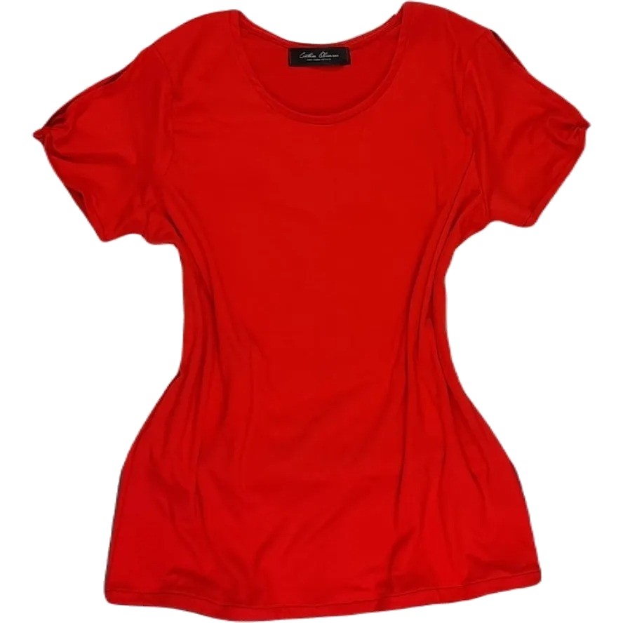 Round Neck Slit Shoulder Blouse
